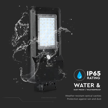 Lampione stradale a LED da 1600 lm con alimentazione solare e sensore di movimento, 6000 K