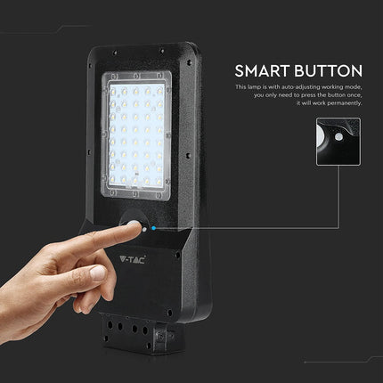 Lampione stradale a LED da 1600 lm con alimentazione solare e sensore di movimento, 6000 K