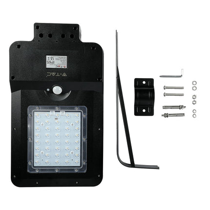 Lampione stradale a LED da 1600 lm con alimentazione solare e sensore di movimento, 6000 K