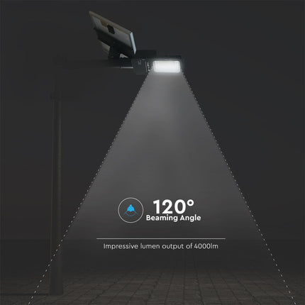 Lampione stradale a LED solare da 4000 lm, 6000 K