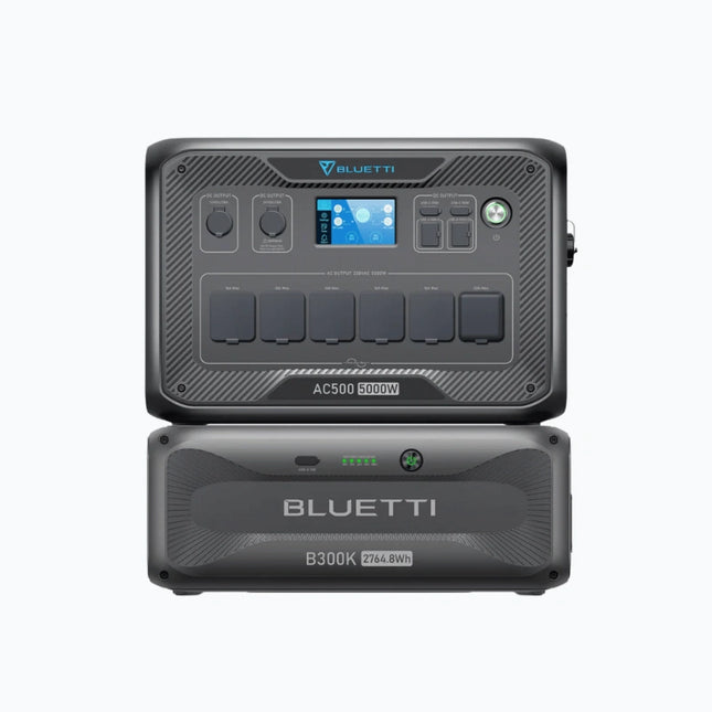 Stazione di ricarica portatile Bluetti da 5000 W, ricarica tramite pannello solare o rete elettrica