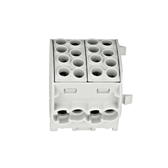 Morsettiera isolata, 35 mm², 1 polo, 8 punti di collegamento, grigio, Schrack