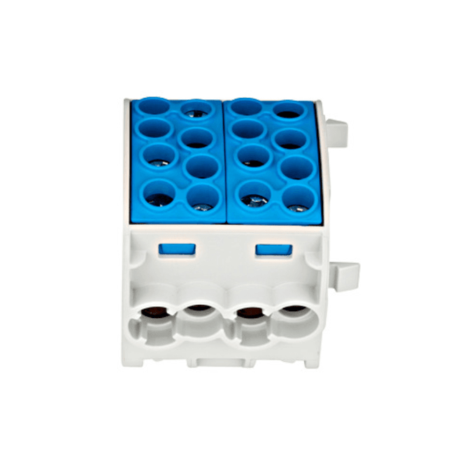 Morsettiera isolata, 35 mm², 1 polo, 8 punti di collegamento, blu, Schrack