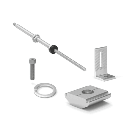 Bullone di ancoraggio per tetti in lamiera M10x250, compatibile con profilo di tipo C