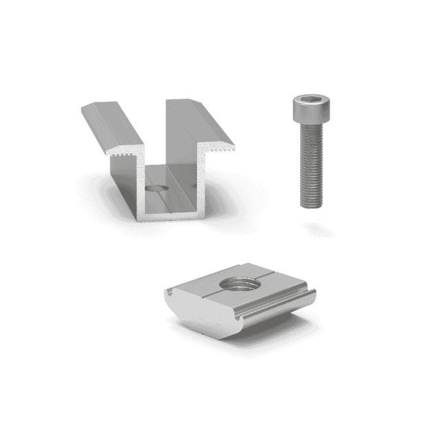 30mm double clamp for photovoltaic panels for Type C profile