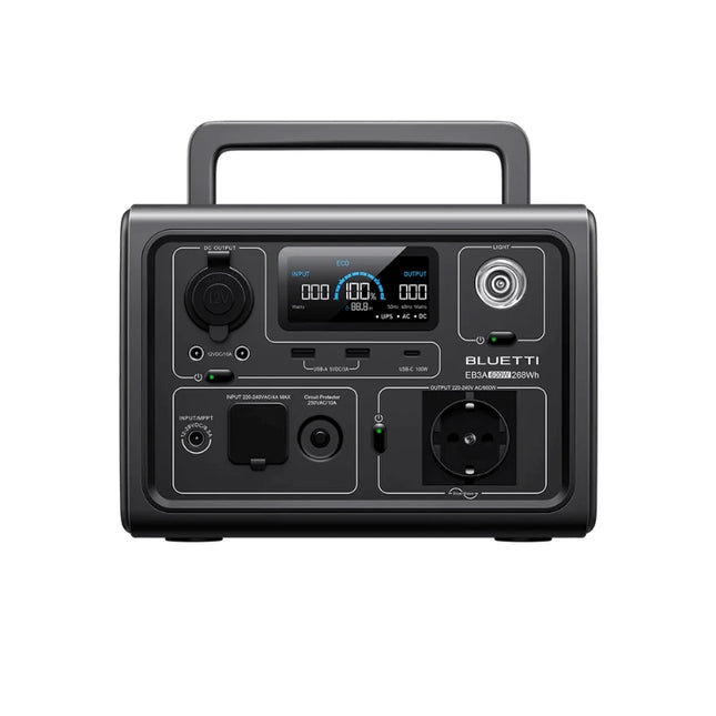 Stazione di ricarica portatile Bluetti da 600 W, ricarica tramite pannello solare o rete elettrica