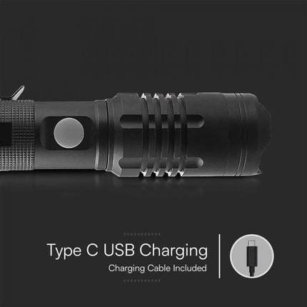 Torcia da 10 W, 1000 lm, corpo in alluminio, 3,7 V, 2000 mAh
