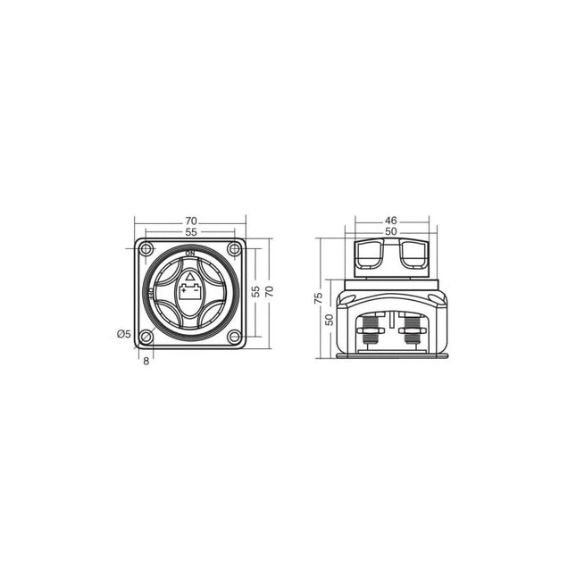 Interruttore ON/OFF da 200 A CC