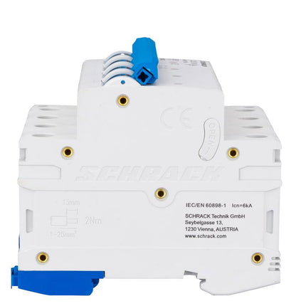 Interruttore magnetotermico modulare (MCB) 6 kA, C 25 A, 3P+N, Schrack