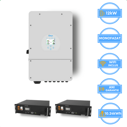 Inverter Deye da 12 kW, SUN-12K-SG02LP1-EU-AM3 + batteria V-TAC da 10,24 kWh