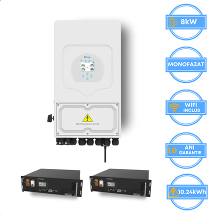 Inverter Deye da 8 kW, SUN-8K-SG05LP1-EU-AM2-P + batteria V-TAC da 10,24 kWh