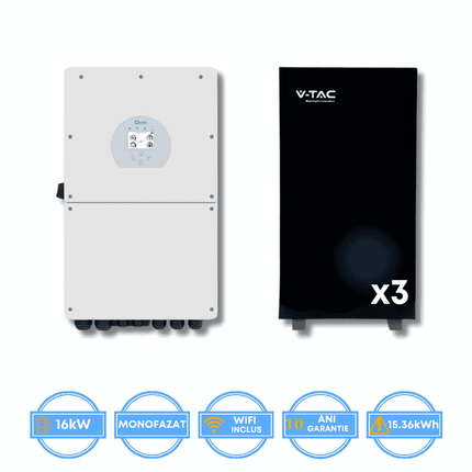 Inverter Deye da 16 kW, SUN-16K-SG01LP1-EU + batteria V-TAC da 15,36 kWh