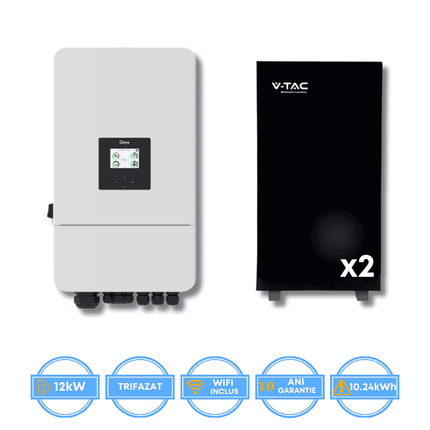 Inverter Deye da 12 kW, SUN-12K-SG05LP3-EU-SM2 + batteria V-TAC da 10,24 kWh