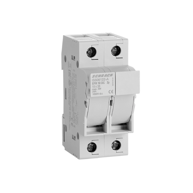 Blocco fusibili modulare per impianti fotovoltaici, 10x38, bipolare, 20 A, Schrack